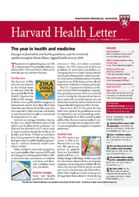 خبرنامه Harvard Health Letter December 2016